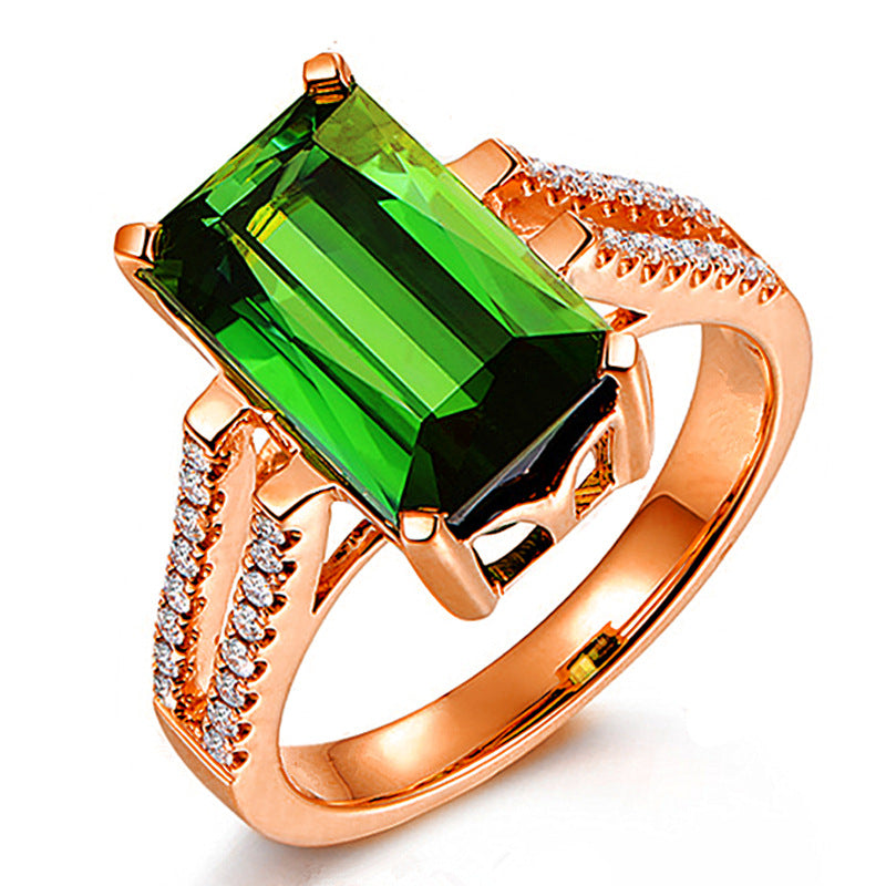 Womens Fashion Adjustable Rectangular Diamond Ring