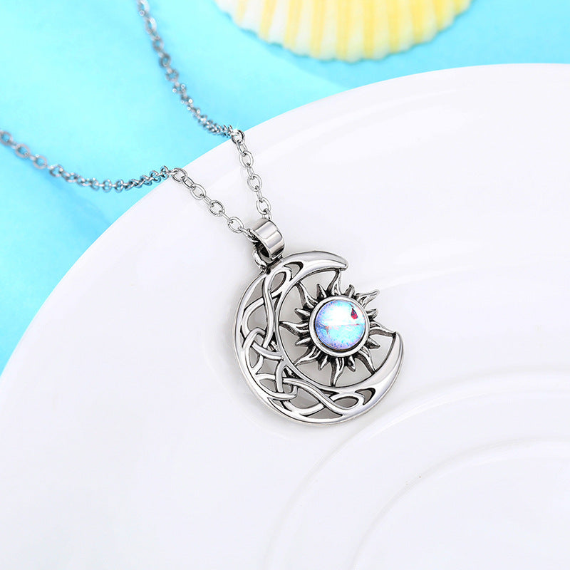 Sun Moon Pendant Neck Accessories Imitation Moonlight Clavicle Chain Men And Women Same Style