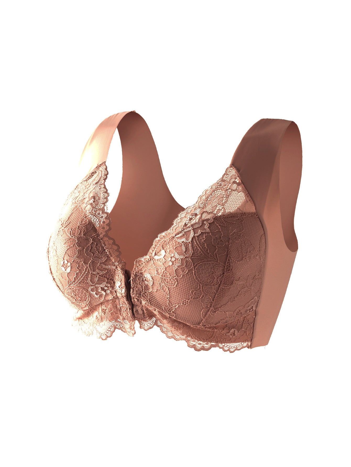 Front Button Underwear Lace Edge Push Up Small Size Large Wide Shoulder Strap Comfortable Bra