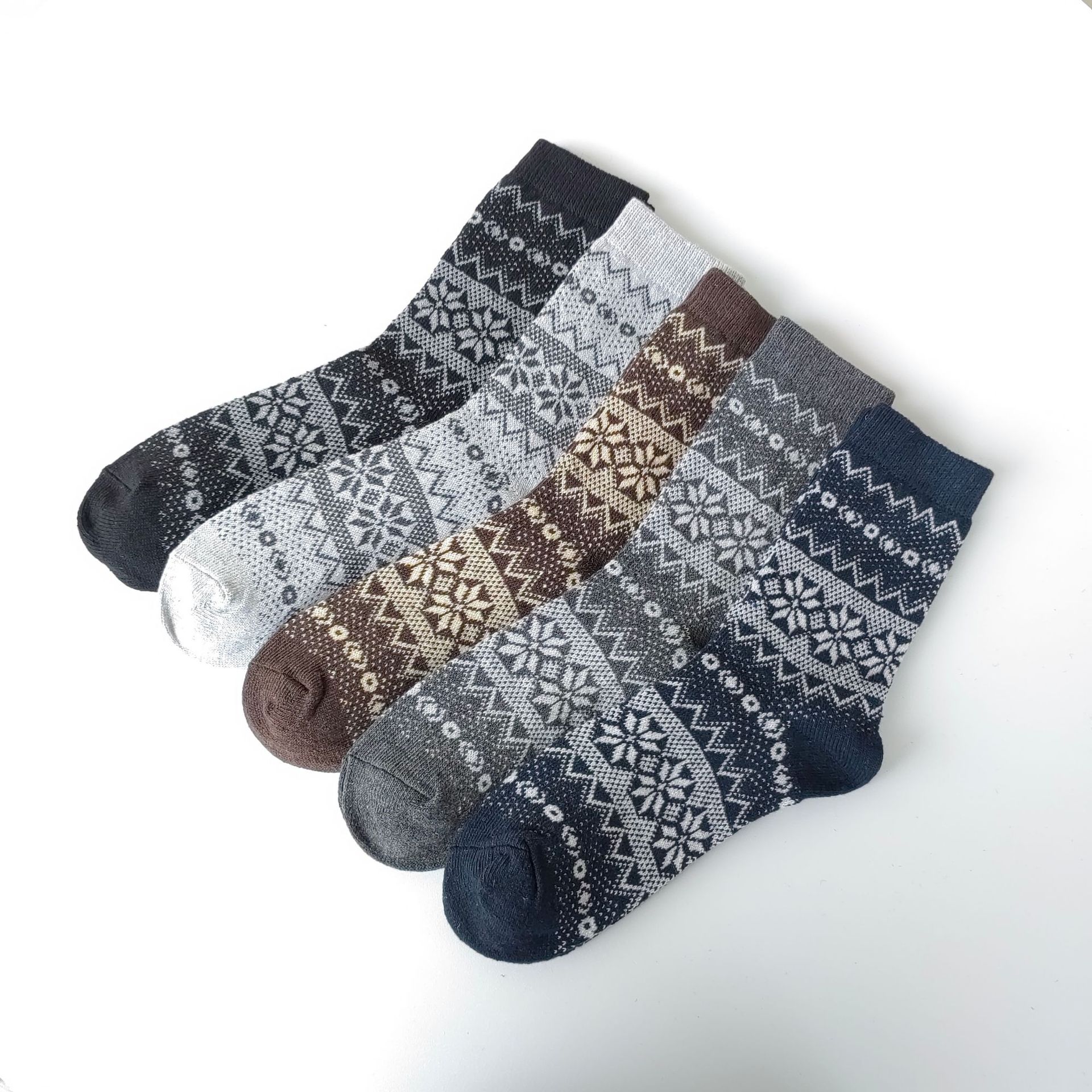 Mens Socks Vintage Ethnic-style Wool Socks For Winter
