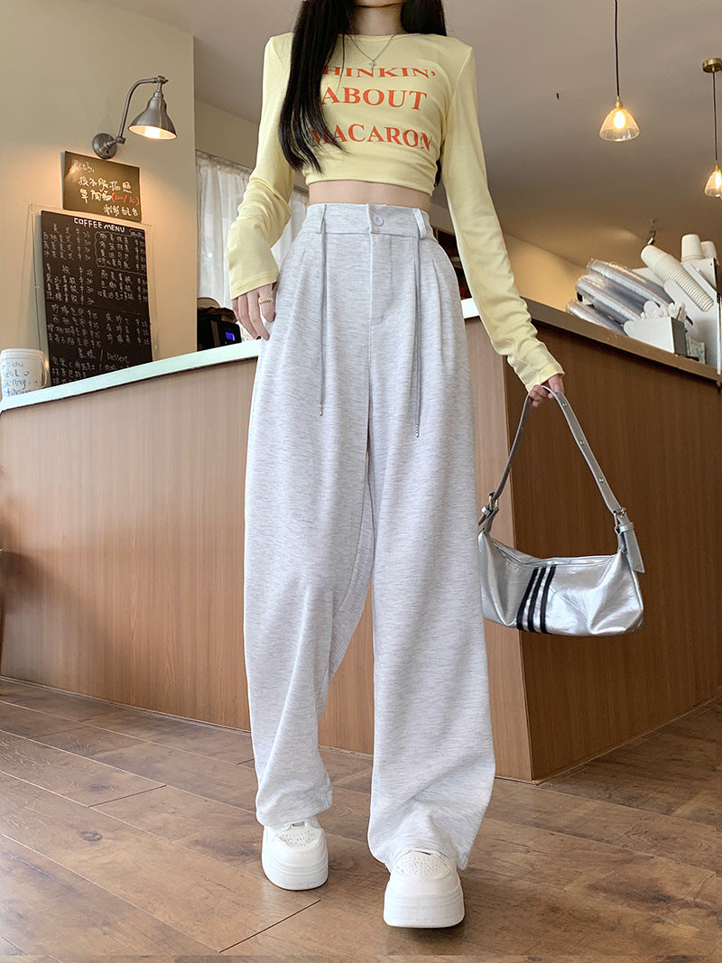 Womens Highwaisted Gray Suit Pants