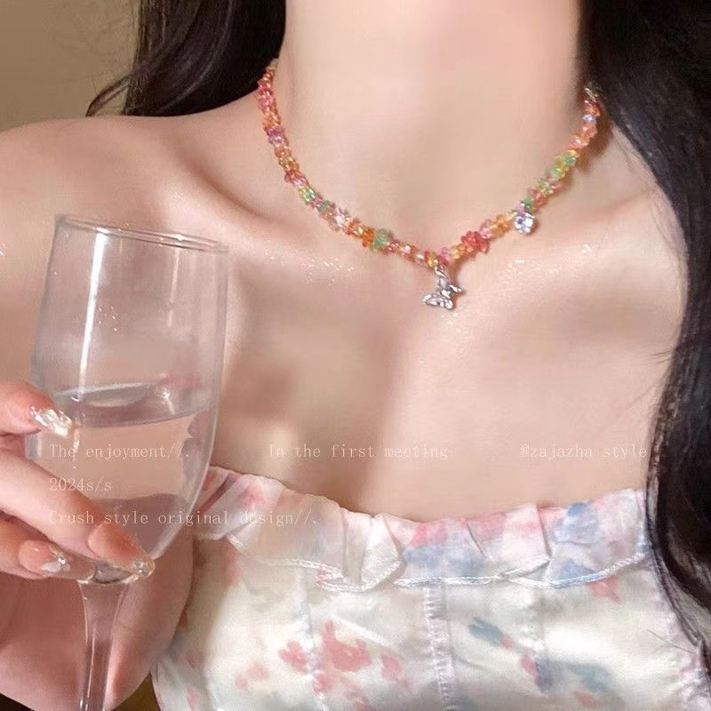 Candy Colored Dopamine Necklace Versatile For Women