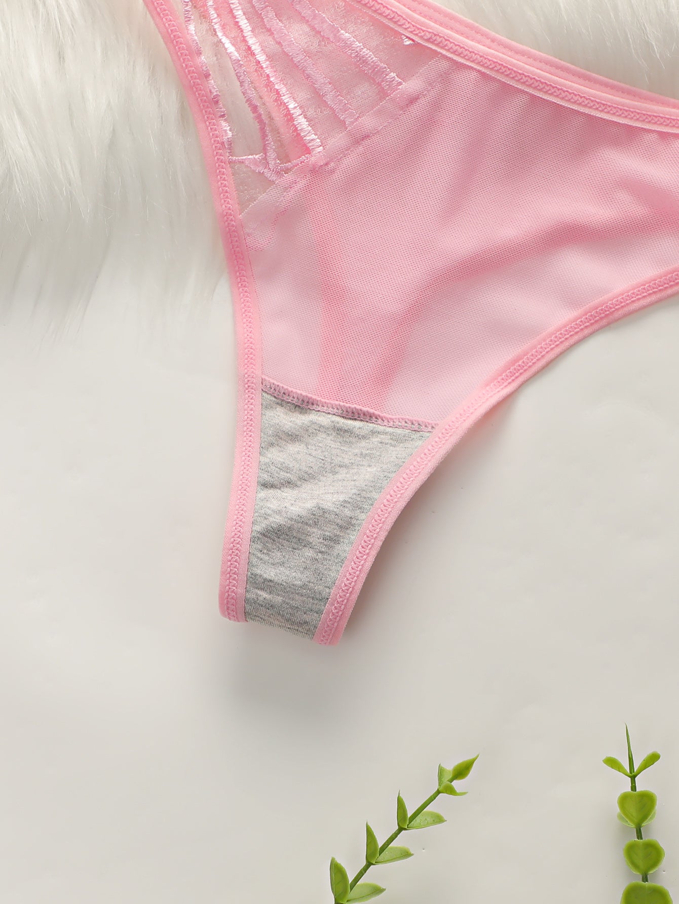 Lace Mesh Embroidered Lingerie, Transparent Ultra-thin Bra For Large Busts, Women's Underwear Set, Push-up Sexy Bra