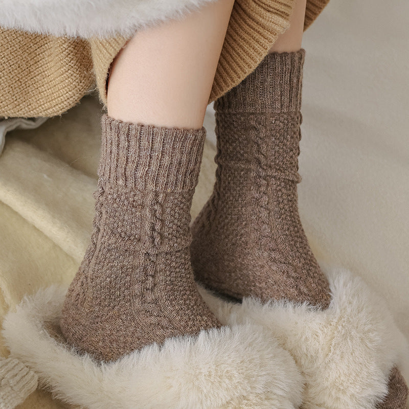 Japanese-style Twisted-knit Solid-color Versatile Basic Ankle Socks