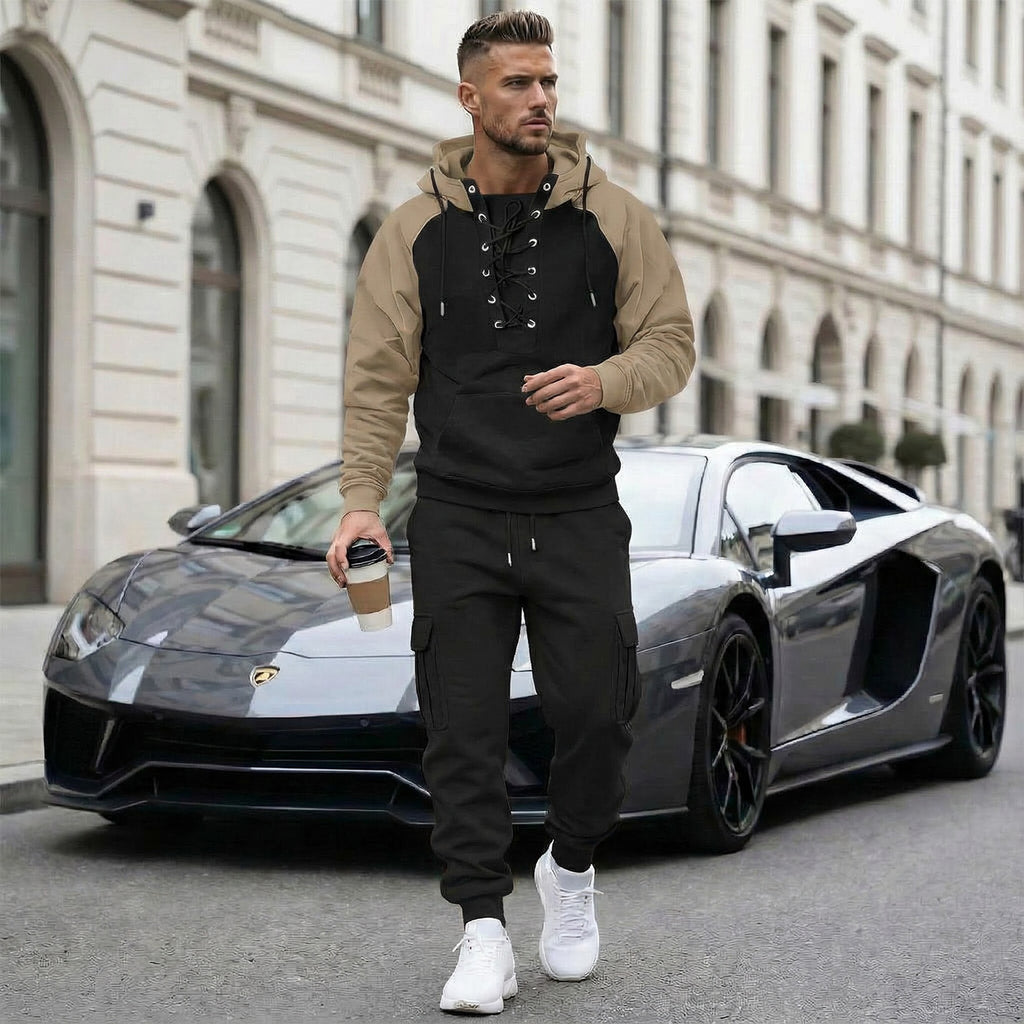 Fleece-lined Cargo Pants With Raglan Sleeves And Multiple Pockets