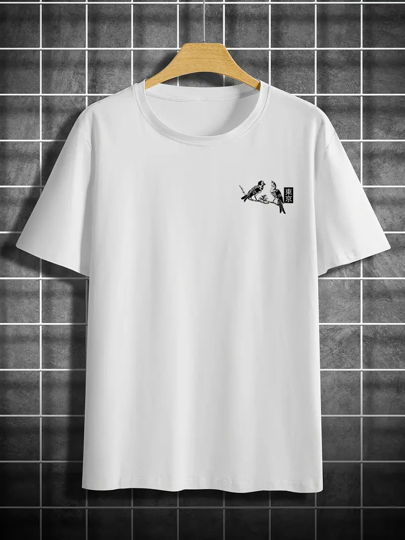 Retro Loose-fit Short-sleeve Printed T-shirt