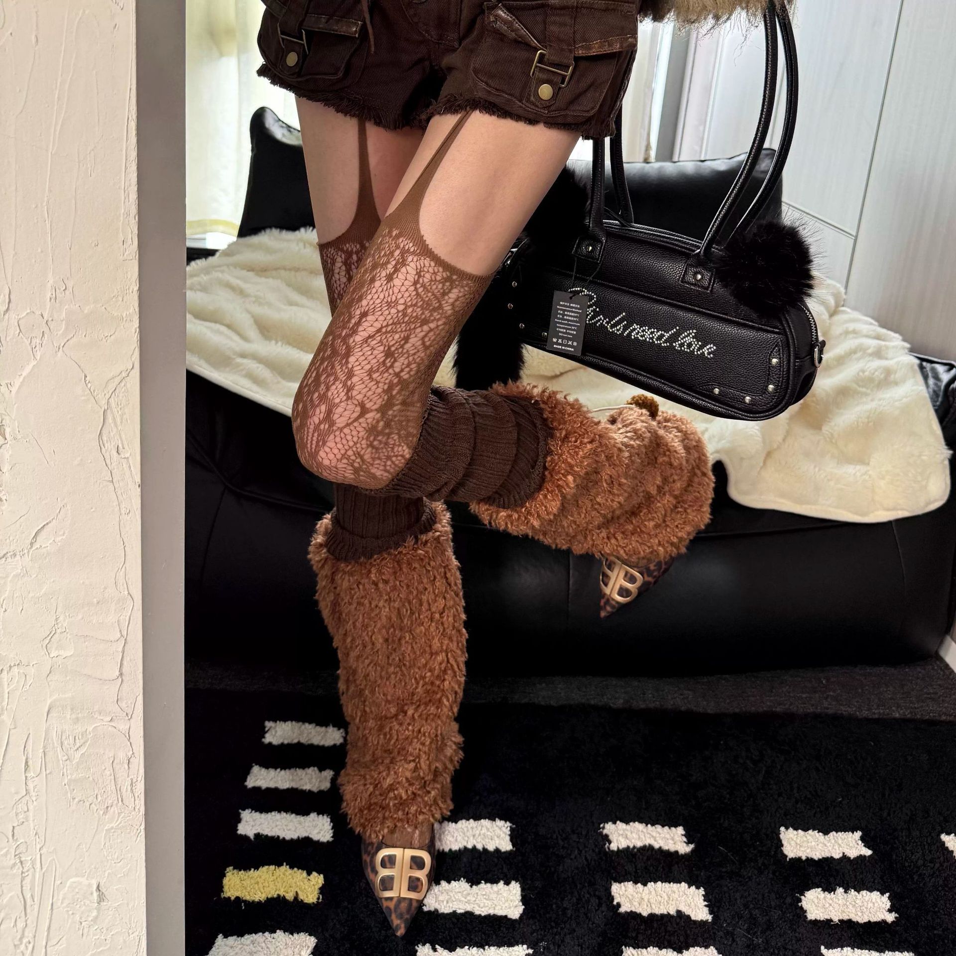 Artistic Vintage Floral Openwork Classic Suspender Stockings