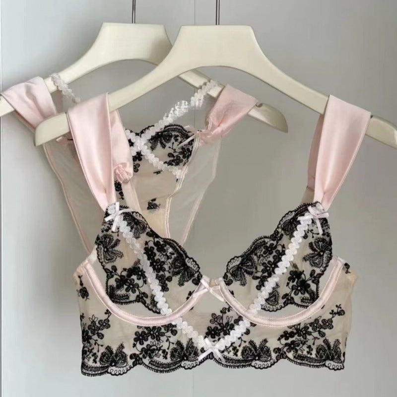 Lace Lingerie With Delicate Embroidery A Bra And Underwear Set