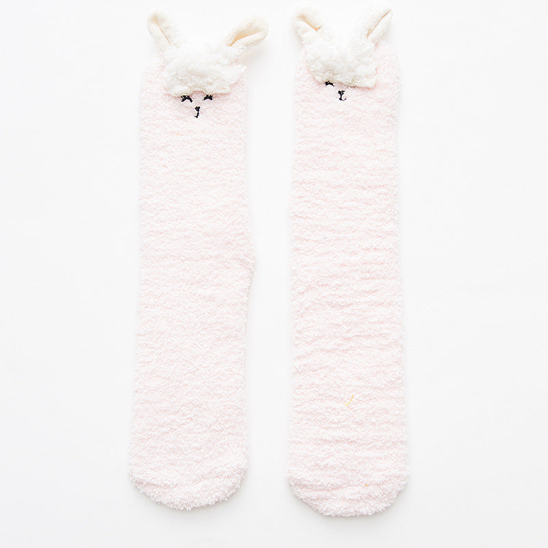 Cute Cartoon Thickened Thermal Home Towel Socks Sleep Floor Socks