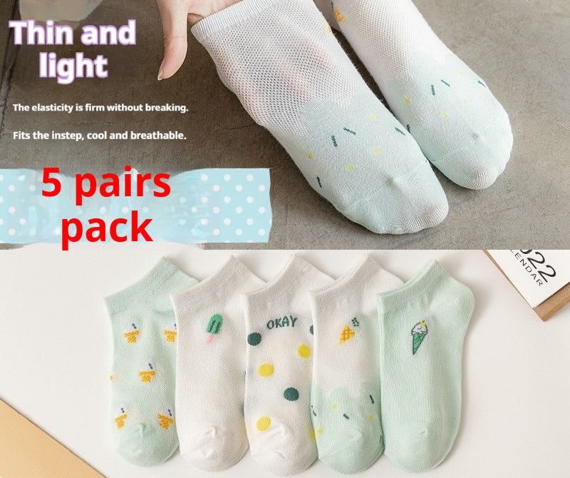 Preppy-style Thin Cute Womens Socks