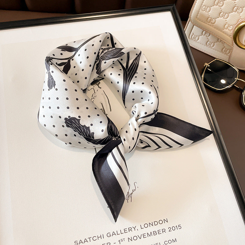 Beige Silk Square Scarf For Womenversatile And Easy To Style