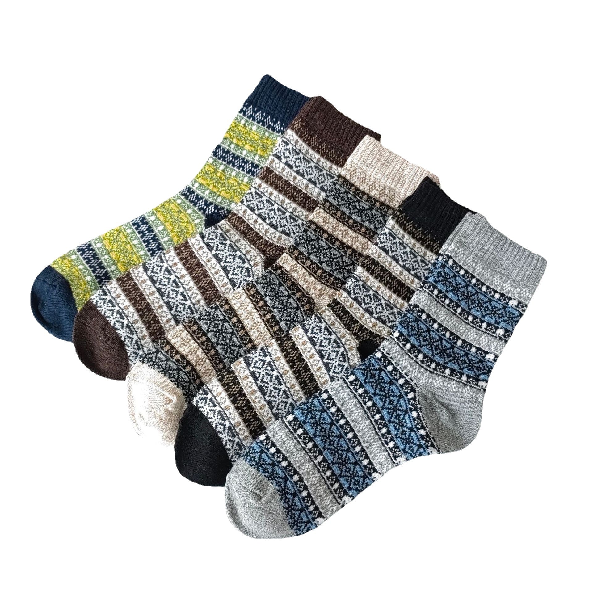 Mens Socks Vintage Ethnic-style Wool Socks For Winter