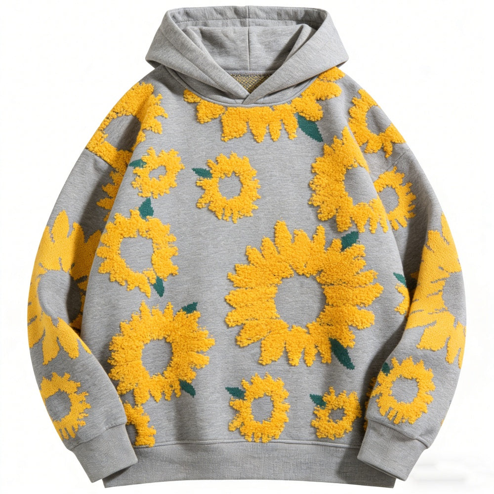 Men's Long Sleeved Printed Hooded Sweatshirt