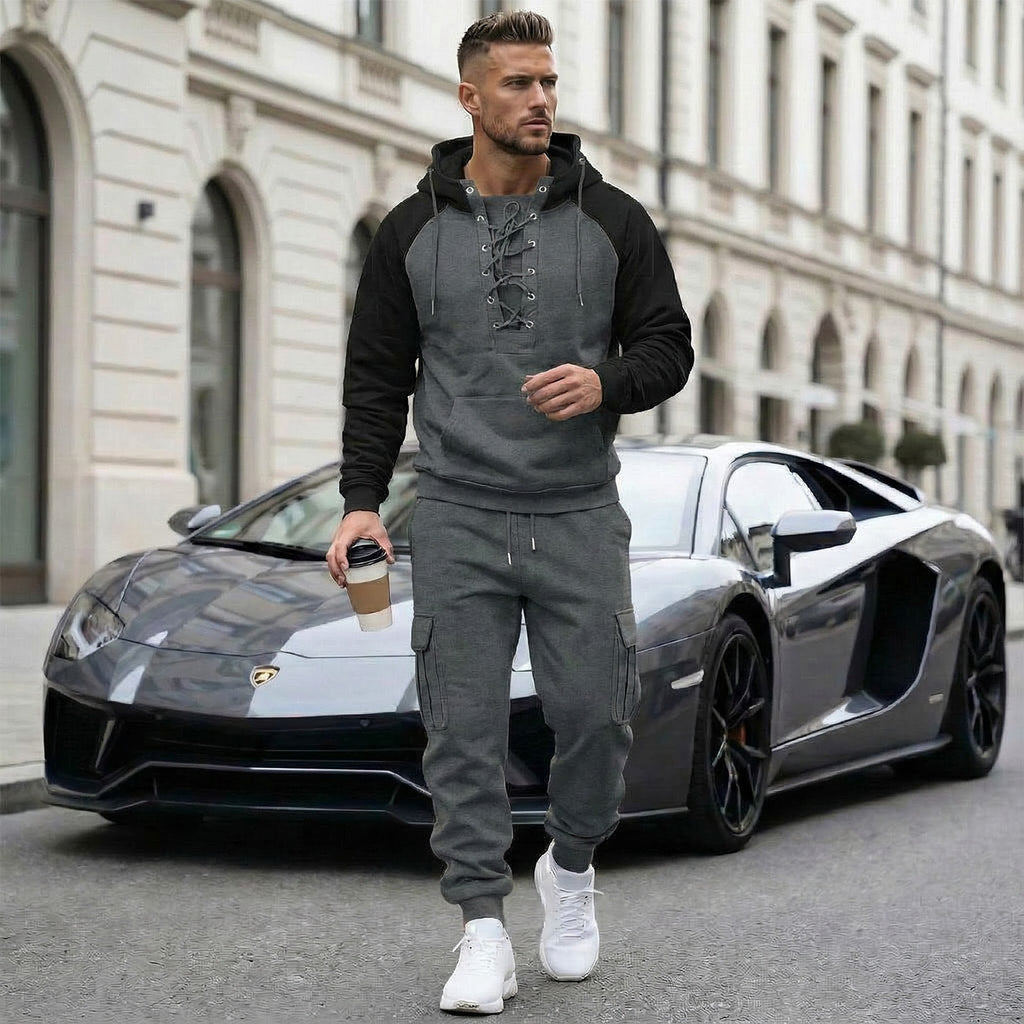 Fleece-lined Cargo Pants With Raglan Sleeves And Multiple Pockets