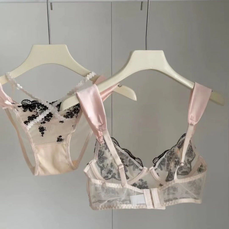 Lace Lingerie With Delicate Embroidery A Bra And Underwear Set