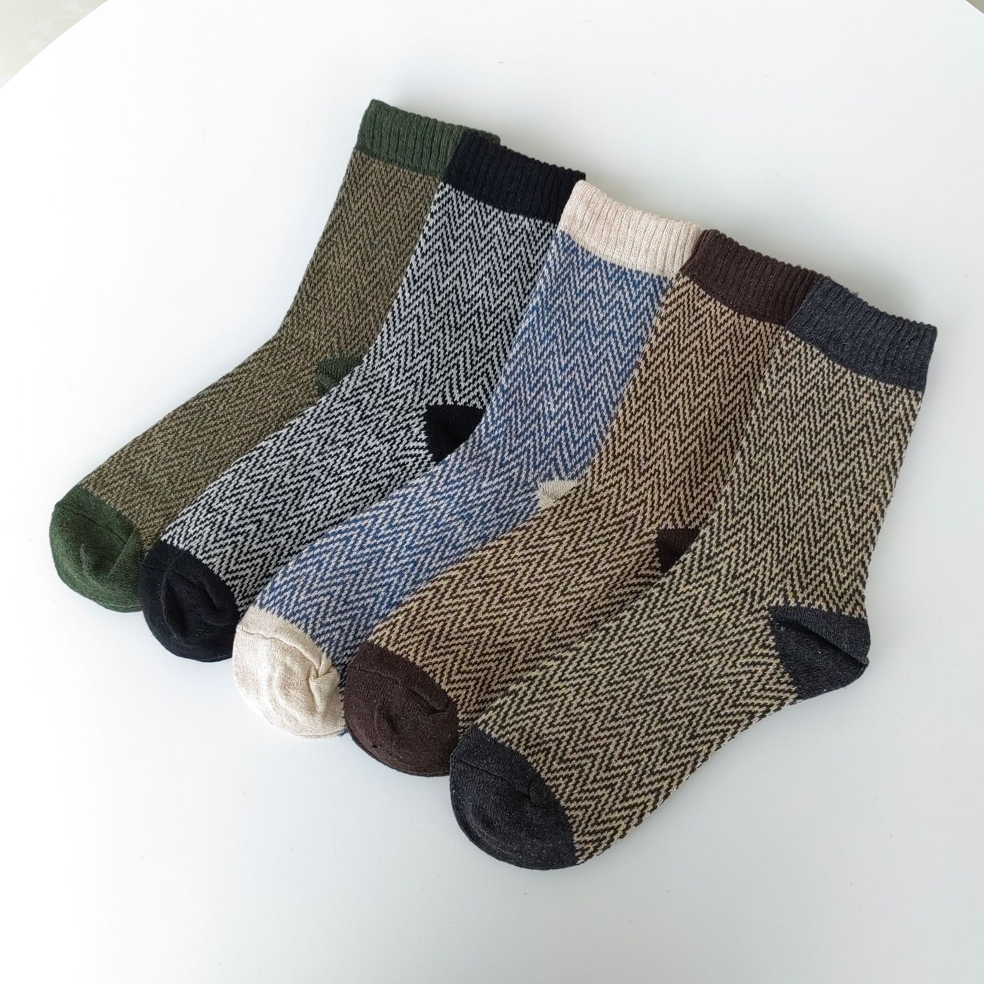 Mens Socks Vintage Ethnic-style Wool Socks For Winter