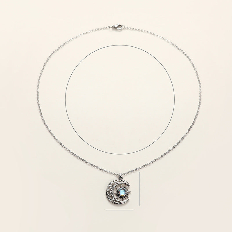 Sun Moon Pendant Neck Accessories Imitation Moonlight Clavicle Chain Men And Women Same Style
