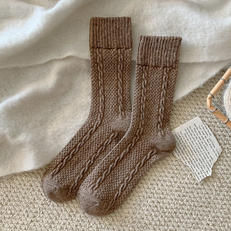 Japanese-style Twisted-knit Solid-color Versatile Basic Ankle Socks