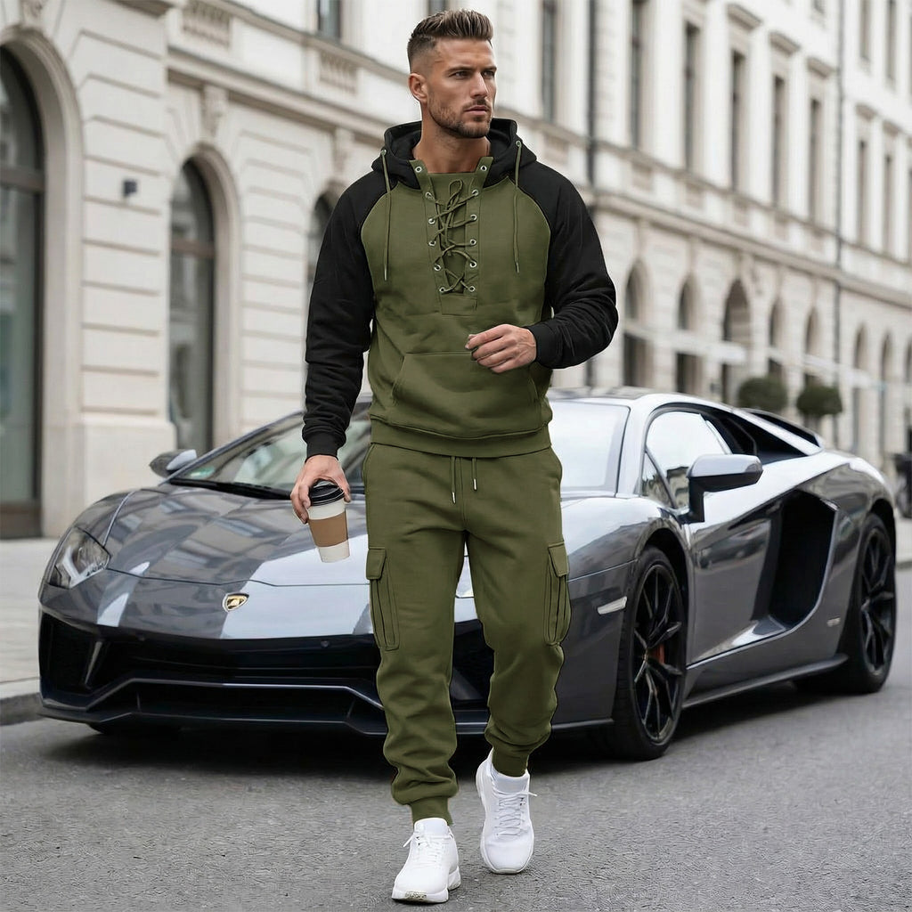 Fleece-lined Cargo Pants With Raglan Sleeves And Multiple Pockets