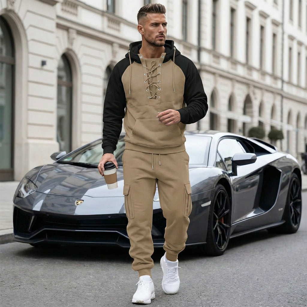 Fleece-lined Cargo Pants With Raglan Sleeves And Multiple Pockets