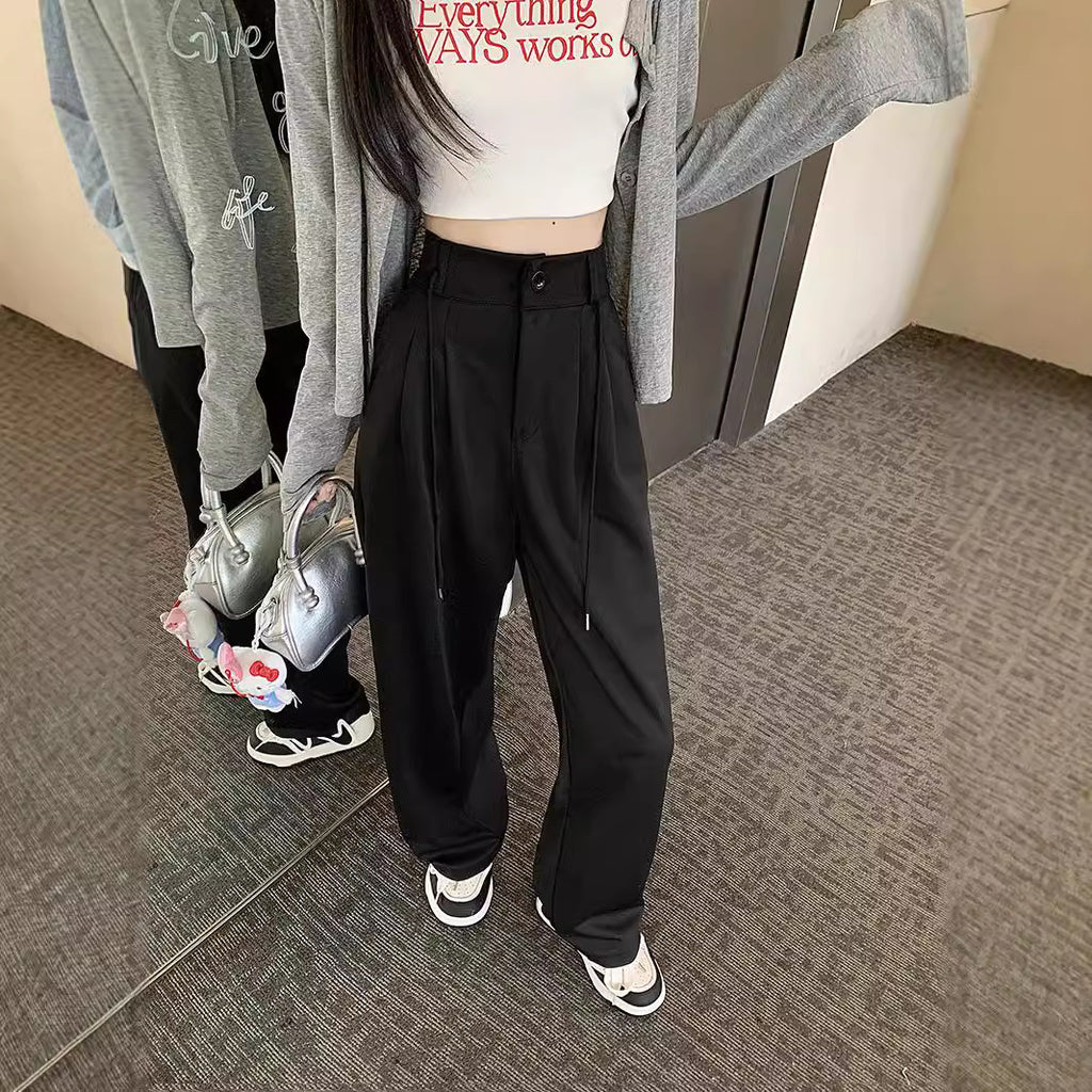 Womens Highwaisted Gray Suit Pants