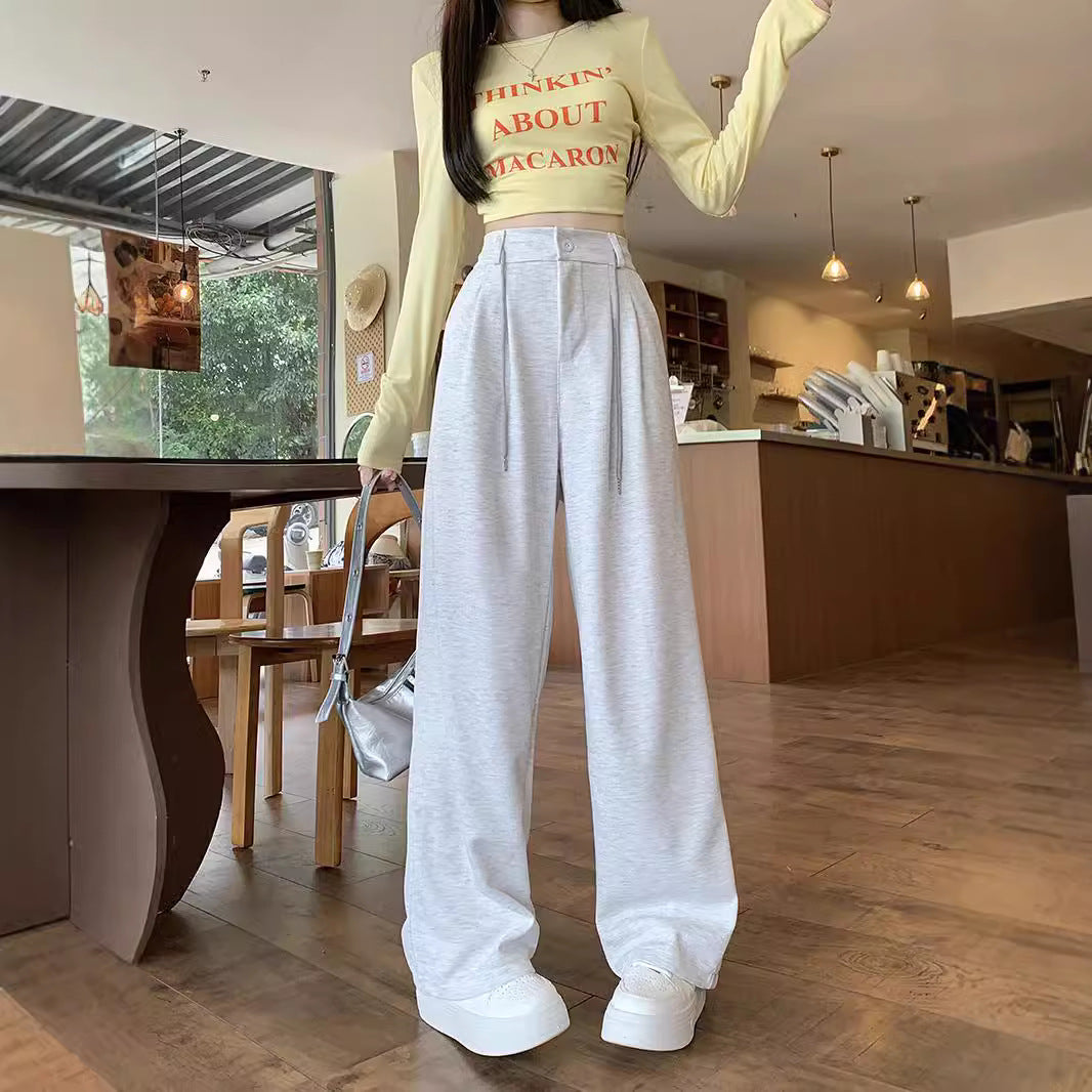 Womens Highwaisted Gray Suit Pants