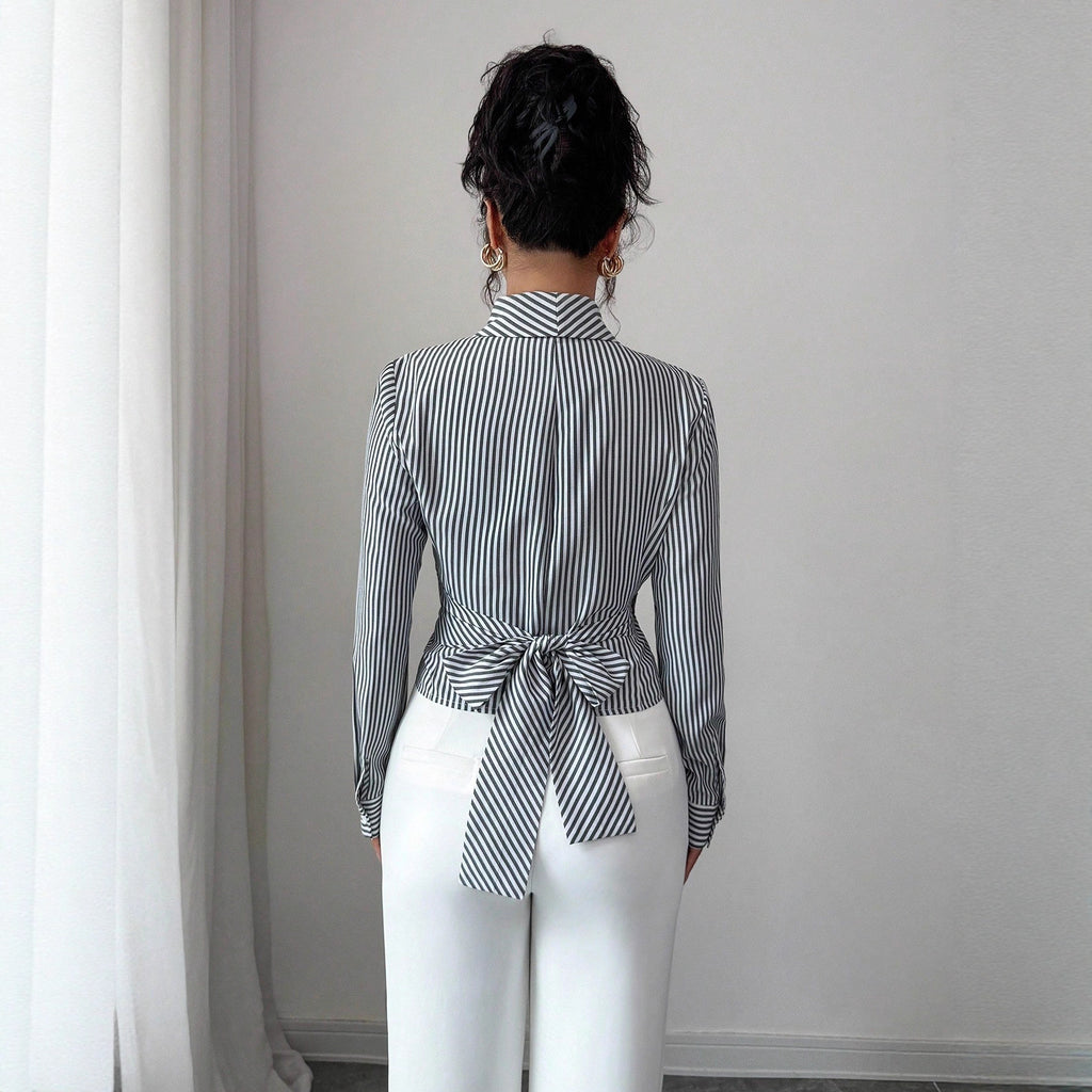 Irregular-shaped Metal Embellished Top For Women