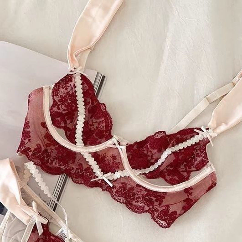 Lace Lingerie With Delicate Embroidery A Bra And Underwear Set