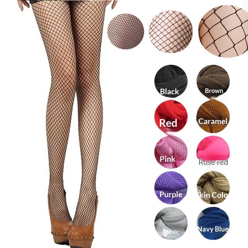Womens Sexy Fishnet Stockings Tights White Mesh Hollow-Out Fishnet Leggings