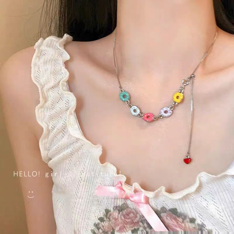 Candy Colored Dopamine Necklace Versatile For Women
