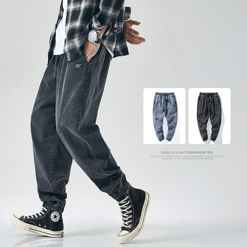 Korean-style Mens Casual Loose-fit Athletic Cargo Pants