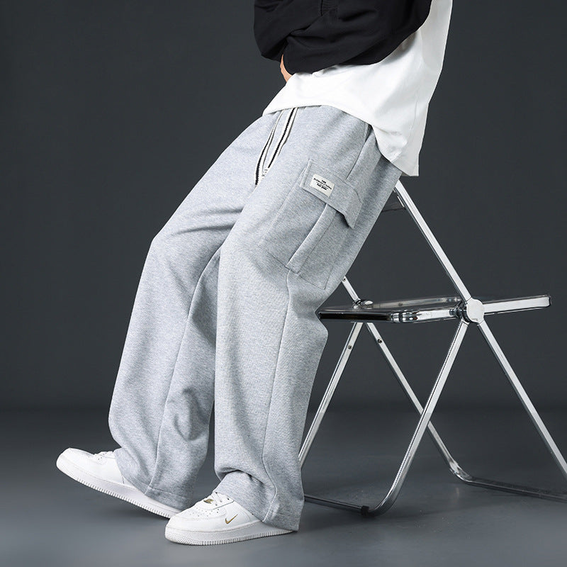 Mens Casual Pants Loose Draping And Wide-leg