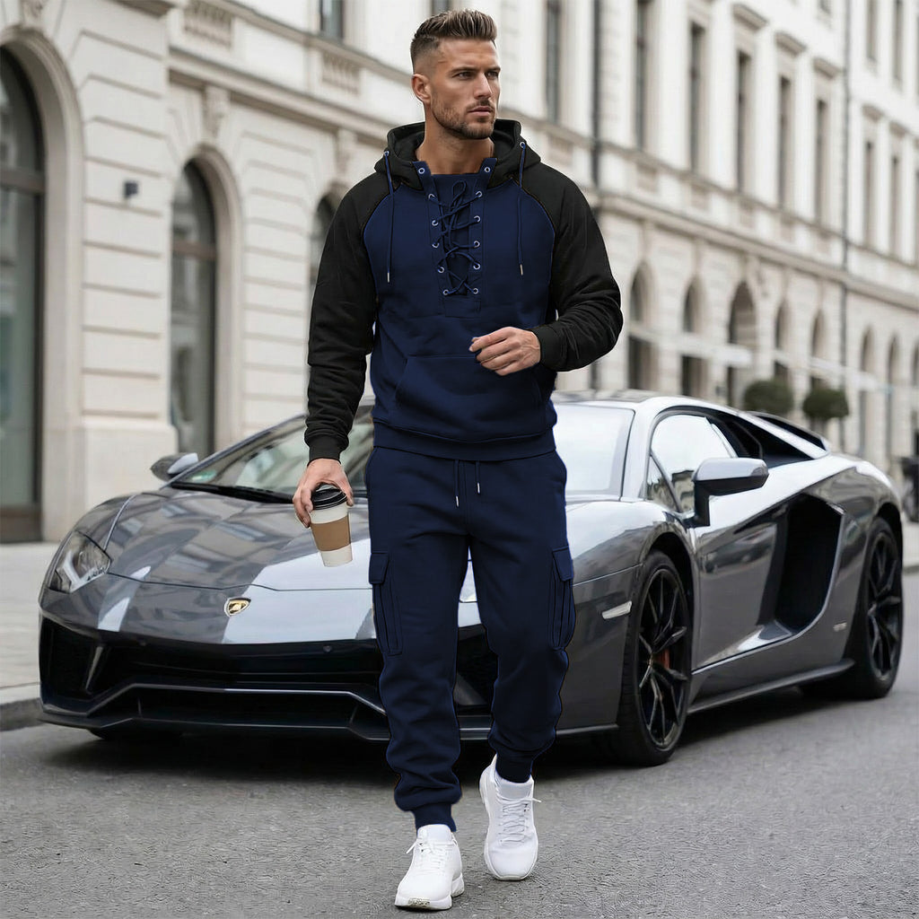 Fleece-lined Cargo Pants With Raglan Sleeves And Multiple Pockets