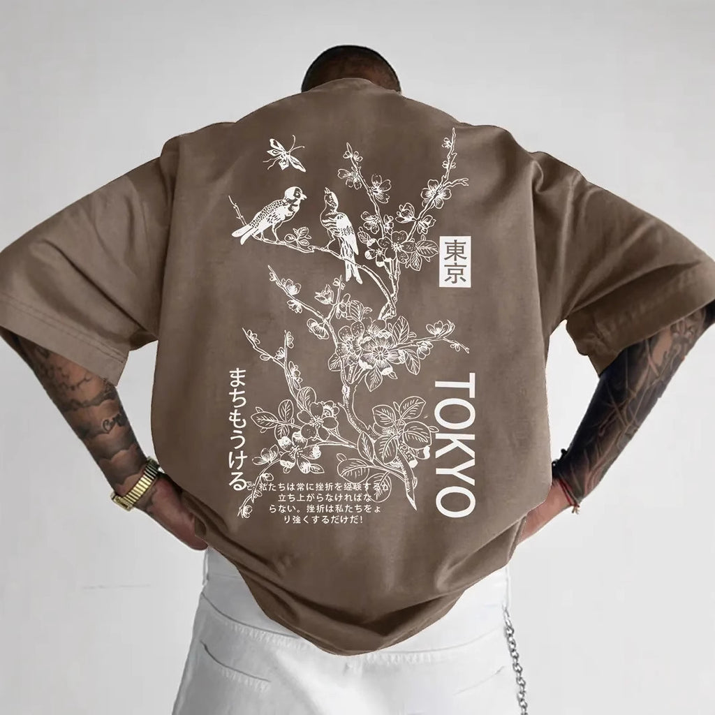 Retro Loose-fit Short-sleeve Printed T-shirt