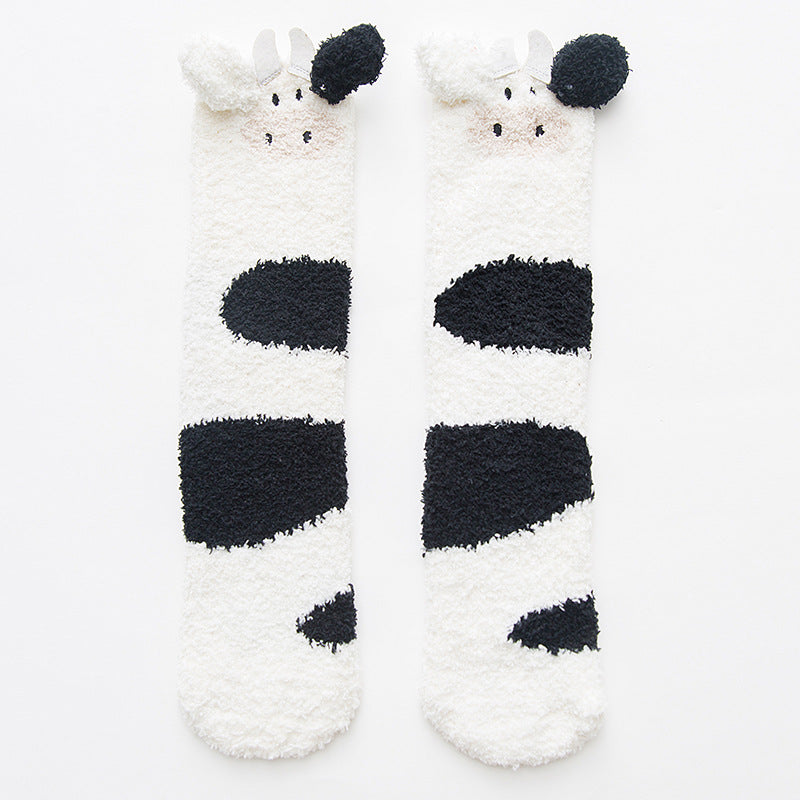 Cute Cartoon Thickened Thermal Home Towel Socks Sleep Floor Socks