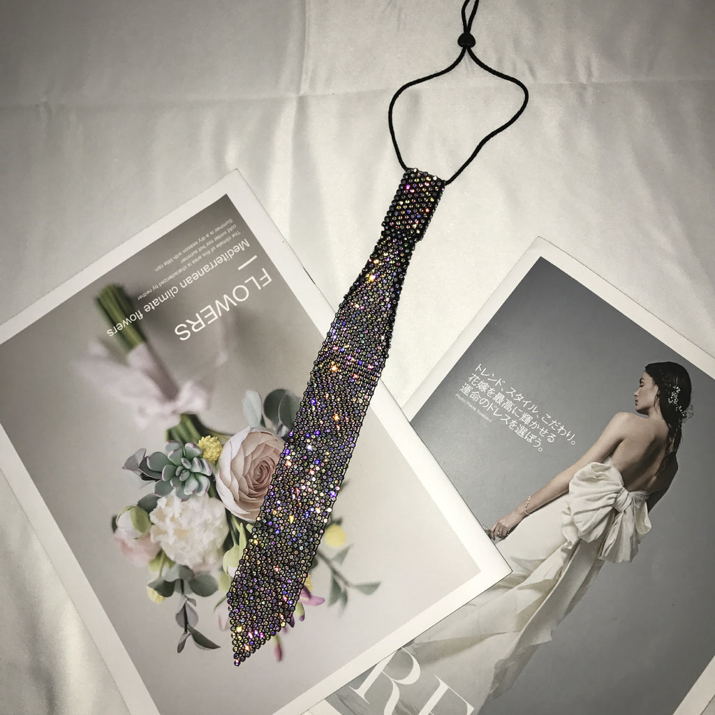 Internet-famous Little Tie Shirt For Women With Sparkling Rhinestone-decorated Neckerchief