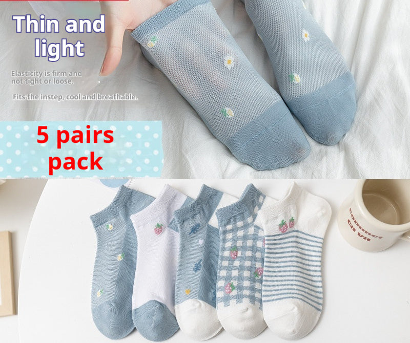 Preppy-style Thin Cute Womens Socks