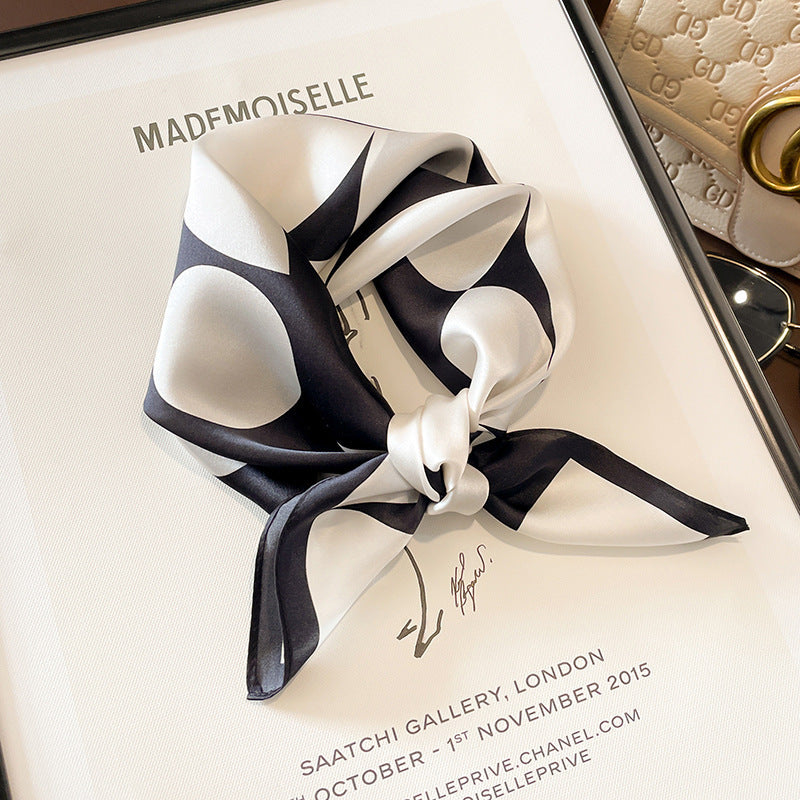 Beige Silk Square Scarf For Womenversatile And Easy To Style