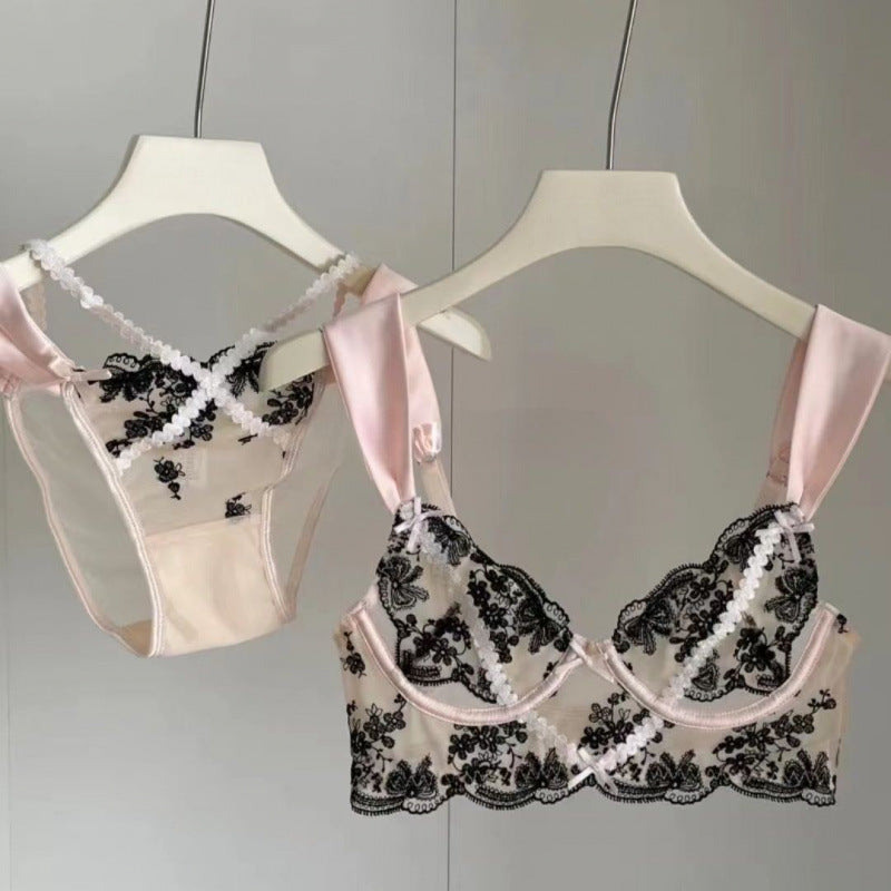 Lace Lingerie With Delicate Embroidery A Bra And Underwear Set