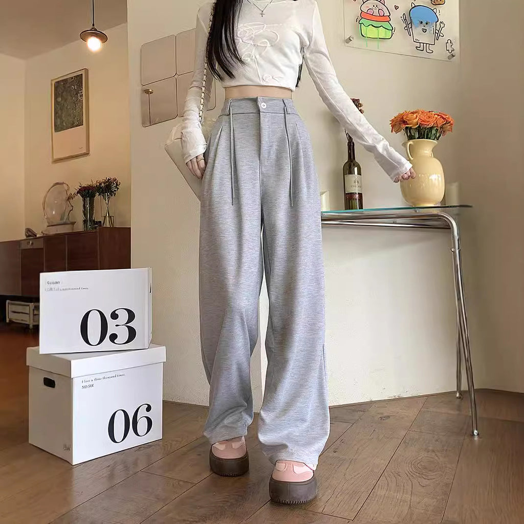 Womens Highwaisted Gray Suit Pants